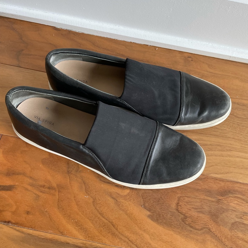 Black slip on sneakers
